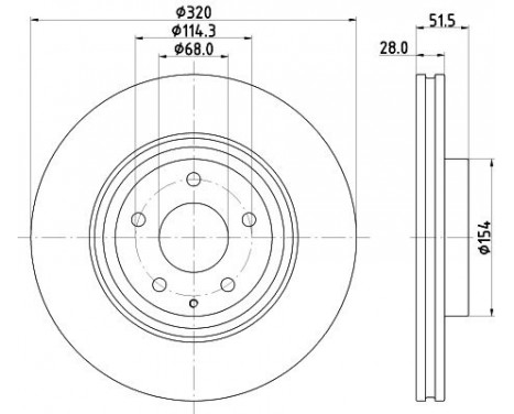BRAKE DISC 8DD 8DD 355 132-691 Hella