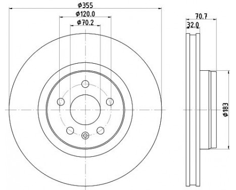 BRAKE DISC 8DD 8DD 355 132-931 Hella