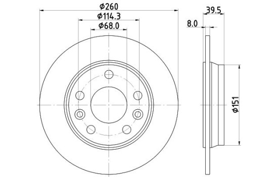 BRAKE DISC 8DD 8DD 355 133-761 Hella