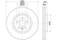 BRAKE DISC 8DD 8DD 355 133-841 Hella