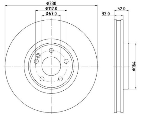 BRAKE DISC 8DD 8DD 355 134-621 Hella