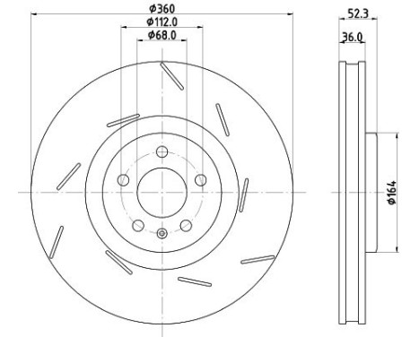 BRAKE DISC 8DD 8DD 355 134-671 Hella