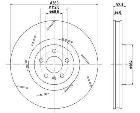 BRAKE DISC 8DD 8DD 355 134-701 Hella