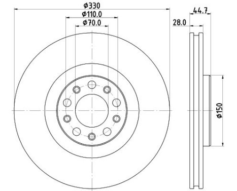 BRAKE DISC 8DD 8DD 355 134-801 Hella