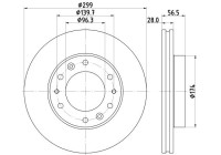 BRAKE DISC 8DD 8DD 355 134-821 Hella