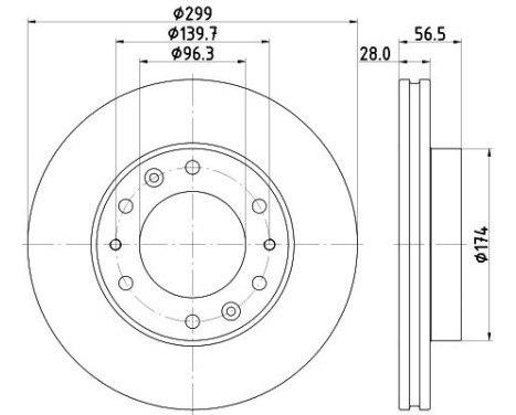 BRAKE DISC 8DD 8DD 355 134-821 Hella