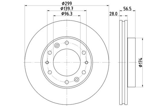BRAKE DISC 8DD 8DD 355 134-821 Hella