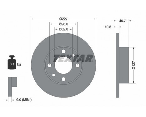 Brake Disc 92019300 Textar