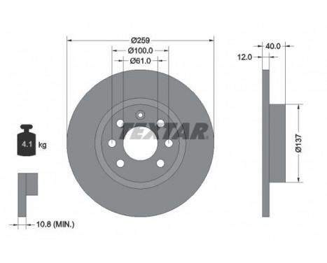 Brake Disc 92050600 Textar