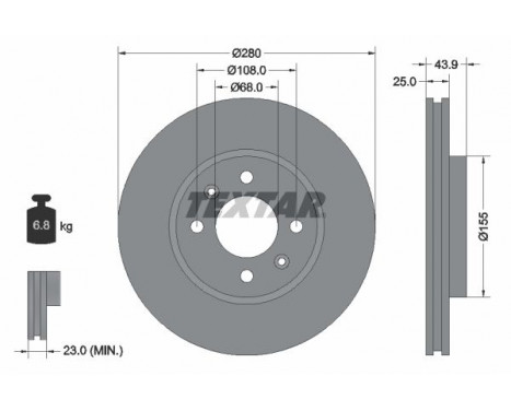 Brake Disc 92053800 Textar