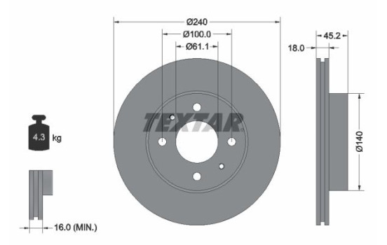 Brake Disc 92063200 Textar