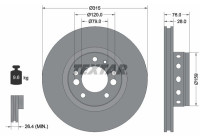 Brake disc 92070900 Textar