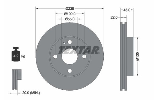 Brake Disc 92071500 Textar