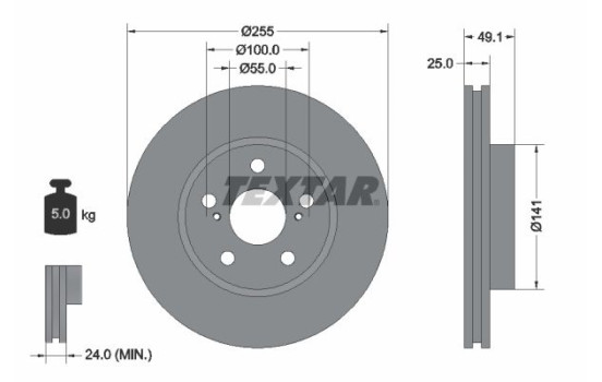 Brake Disc 92077400 Textar