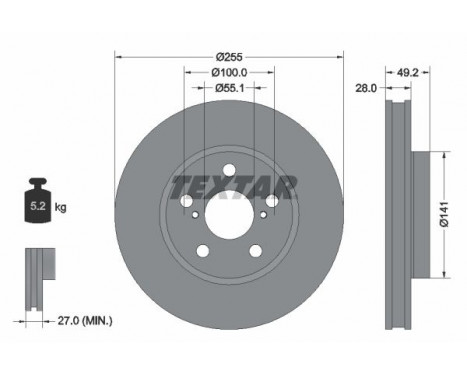 Brake Disc 92077500 Textar