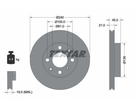 Brake Disc 92077800 Textar