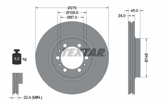 Brake Disc 92079800 Textar