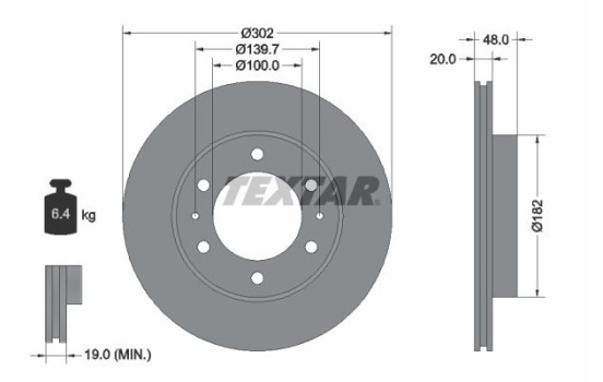 Brake Disc 92080400 Textar