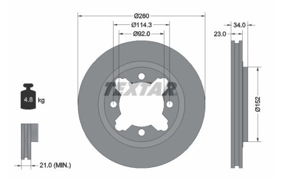 Brake Disc 92081500 Textar
