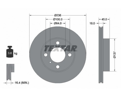 Brake Disc 92089400 Textar