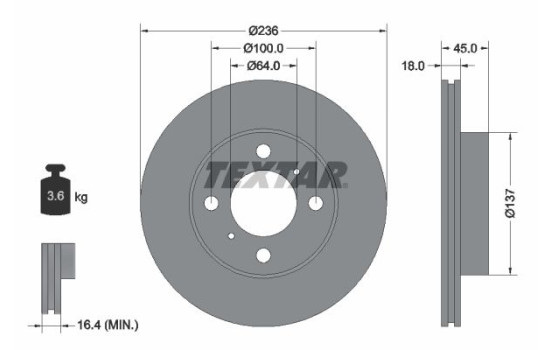Brake Disc 92089400 Textar