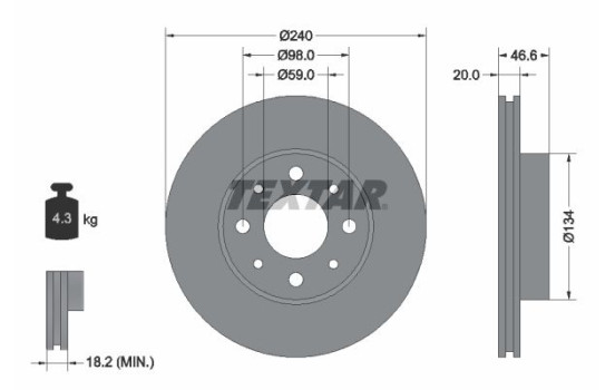 Brake Disc 92090300 Textar