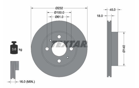 Brake Disc 92090900 Textar