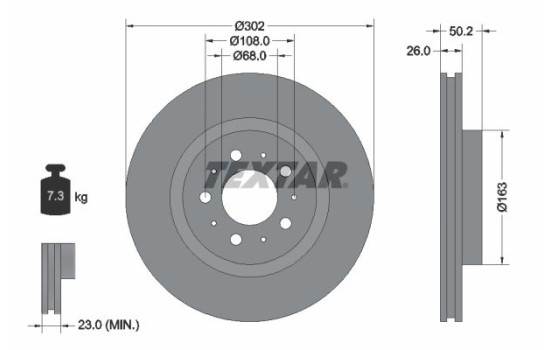Brake Disc 92092300 Textar