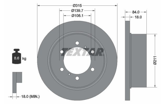Brake Disc 92093100 Textar