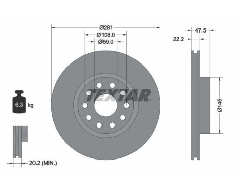Brake Disc 92093800 Textar