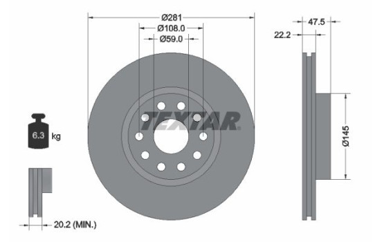 Brake Disc 92093800 Textar