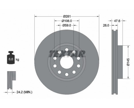 Brake Disc 92093900 Textar