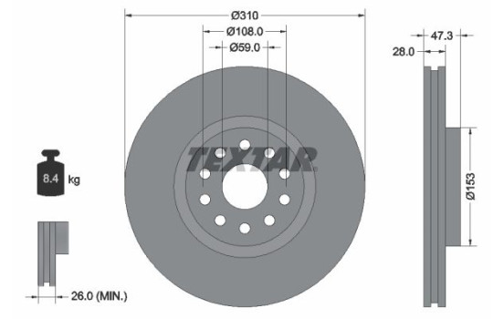 Brake Disc 92097500 Textar