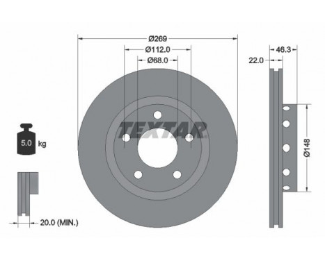 Brake Disc 92098400 Textar