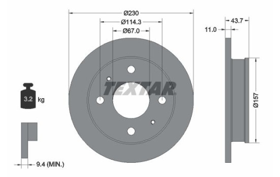 Brake Disc 92102800 Textar