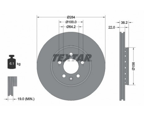 Brake Disc 92103400 Textar