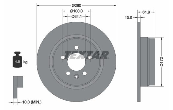 Brake Disc 92103500 Textar