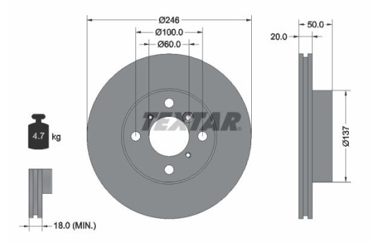 Brake Disc 92104500 Textar