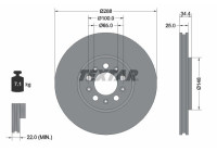 Brake disc 92106605 Textar