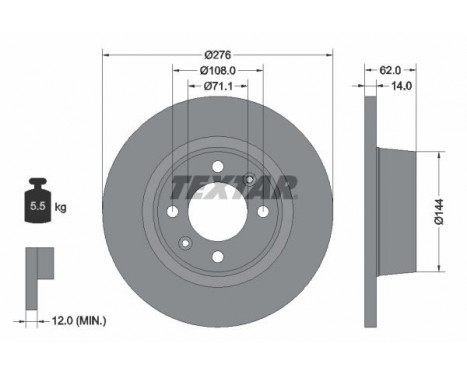 Brake Disc 92107900 Textar