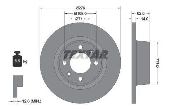 Brake Disc 92107900 Textar