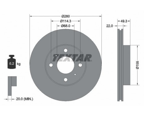 Brake Disc 92109300 Textar