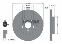 Brake disc 92109605 Textar
