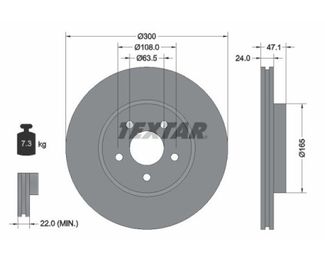 Brake disc 92109605 Textar