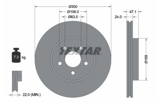 Brake disc 92109605 Textar