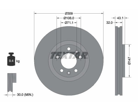 Brake Disc 92111900 Textar