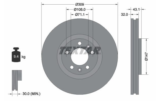 Brake Disc 92111900 Textar