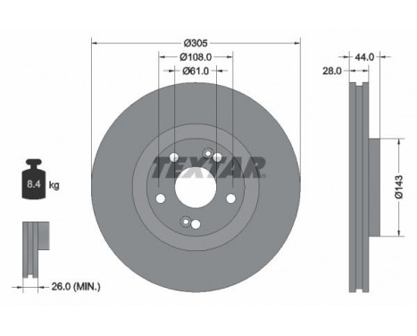 Brake Disc 92112300 Textar