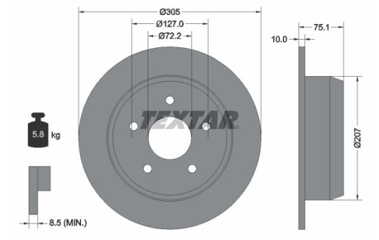Brake Disc 92113700 Textar