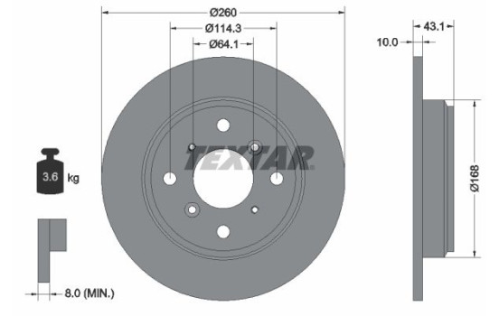 Brake Disc 92114300 Textar